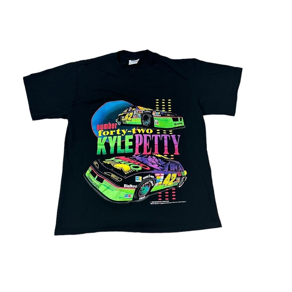 Vintage Kyle Petty Mens Size M Neon Colored Nascar #42 Mello Yello Racecar